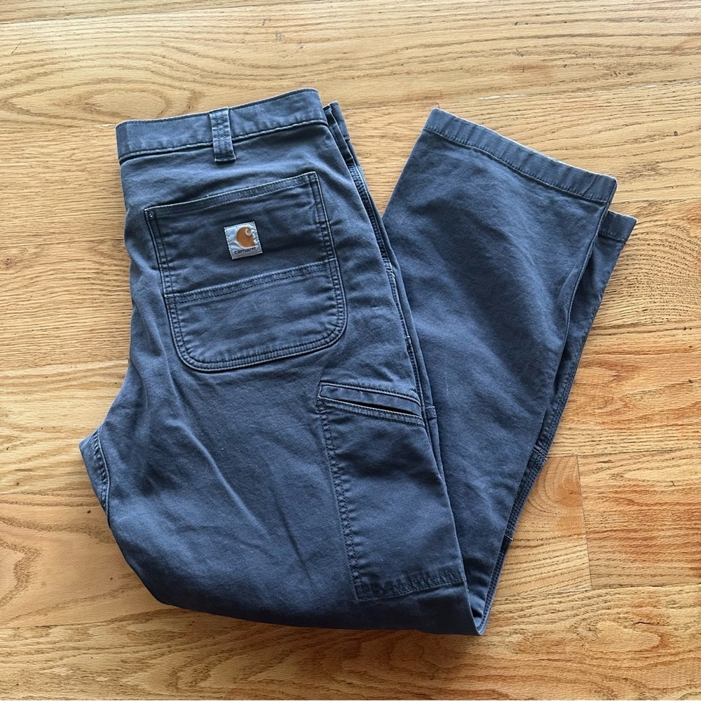 Carhartt Mens Gray Relaxed Fit Workwear Pants  Size 36x30 Double Front - Picture 3 of 16
